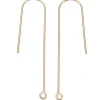 Paire de boucles d'oreilles crochet long - Doré a l'or fin 18K - 45 mm