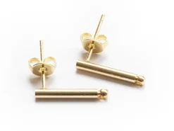 Paire de boucles d'oreilles - doré à l'or fin 18K - boucles longues 15 mm