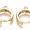 Paire de boucles d'oreilles huggies - anneau rond - 16,5 x 14,5 x 3,5 mm - doré à l'or fin 18K