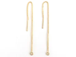 Paire de boucles d'oreilles chainette - dorée à l'or fin