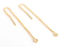 Paire de boucles d'oreilles chainette - dorée à l'or fin