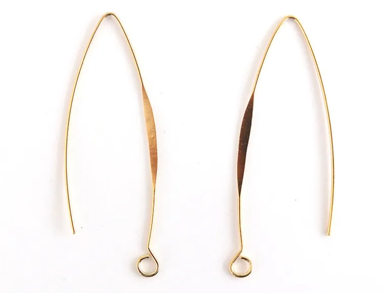 Paire de boucles d'oreilles dormeuses avec anneau - dorée à l'or fin