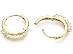 Paire de boucles d'oreilles créoles huggies 7 anneaux - Doré a l'or fin 18K - 17 x 16 mm