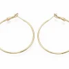Paire de créoles - doré à l'or fin 18k - 40,5 mm