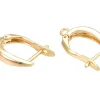 Paire de créoles - doré à l'or fin 18k - 21 x 12 x 3,5 mm
