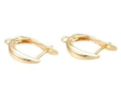 Paire de créoles - doré à l'or fin 18k - 21 x 12 x 3,5 mm