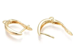 Paire de créoles - doré à l'or fin 18k - 21 x 12 x 3,5 mm