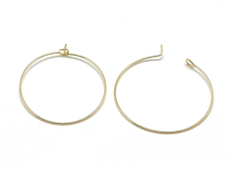 Paire de créoles 30 mm - doré à l'or fin 18K