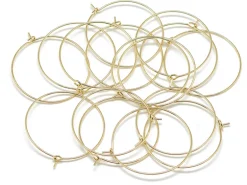 Paire de créoles 30 mm - doré à l'or fin 18K