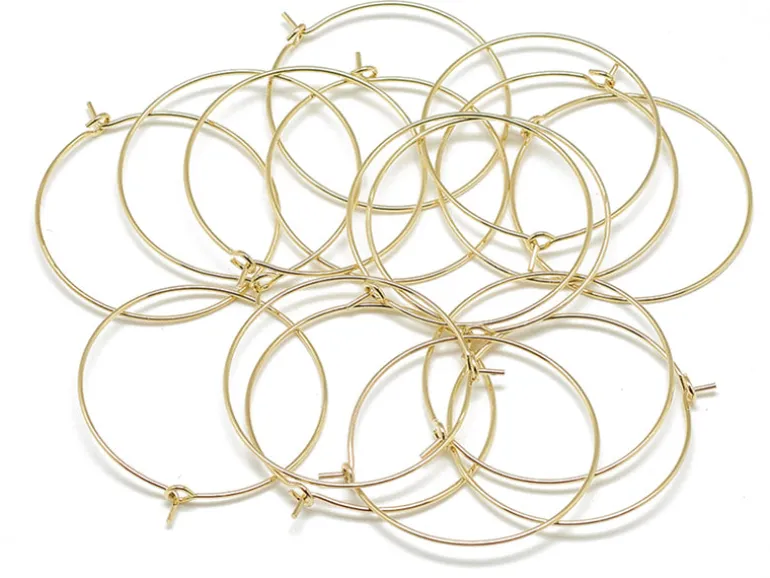 Paire de créoles 30 mm - doré à l'or fin 18K