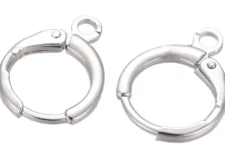 Paire de dormeuses rondes à breloques - flash argent 925