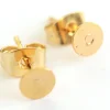 Paire de puces d'oreilles avec embouts - doré à l'or fin