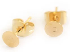 Paire de puces d'oreilles avec embouts - doré à l'or fin