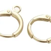 Paire dormeuses rondes à breloque - doré à l'or fin