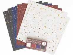 Papier design 8 feuilles, motif scintillant