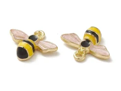 Pendentif abeille en alliage doré avec émail noir
