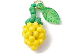 Pendentif citron jaune en perles de rocailles