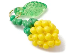Pendentif citron jaune en perles de rocailles