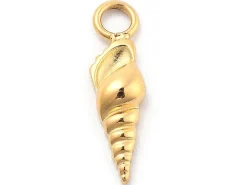 Pendentif coquillage plaqué or 14 K en acier inoxydable 304