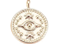 Pendentif doré à l'or fin 18K – Oeil talisman