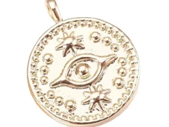 Pendentif doré à l'or fin 18K – Oeil talisman