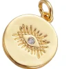 Pendentif doré à l'or fin 18K – Oeil scintillant