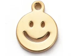 Pendentif en acier inoxydable 304 doré - pendentif sourire - 8x6mm