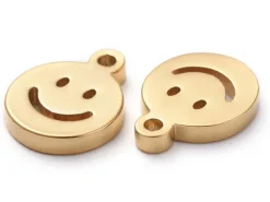 Pendentif en acier inoxydable 304 doré - pendentif sourire - 8x6mm