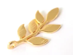 Pendentif feuille - doré à l'or fin