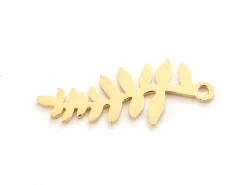 Pendentif feuille - doré à l'or fin