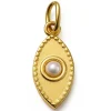 Pendentif œil en acier inoxydable 304 doré à l’or fin
