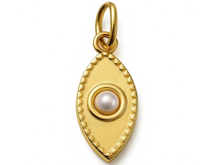 Pendentif œil en acier inoxydable 304 doré à l’or fin