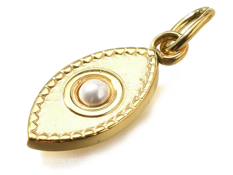 Pendentif œil en acier inoxydable 304 doré à l’or fin