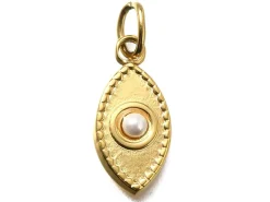 Pendentif œil en acier inoxydable 304 doré à l’or fin