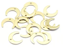 Pendentif lune - doré à l'or fin
