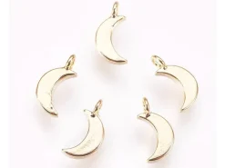 Pendentif lune - doré à l'or fin 18k sans nickel - 8 mm