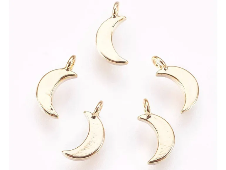 Pendentif lune - doré à l'or fin 18k sans nickel - 8 mm