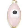 Pendentif émaillé œil ovale - Rose pâle
