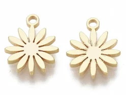 Pendentif mini paquerette - doré à l'or fin