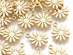 Pendentif mini paquerette - doré à l'or fin