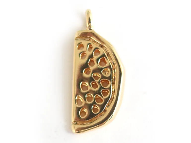 Pendentif pastèque - doré à l'or fin