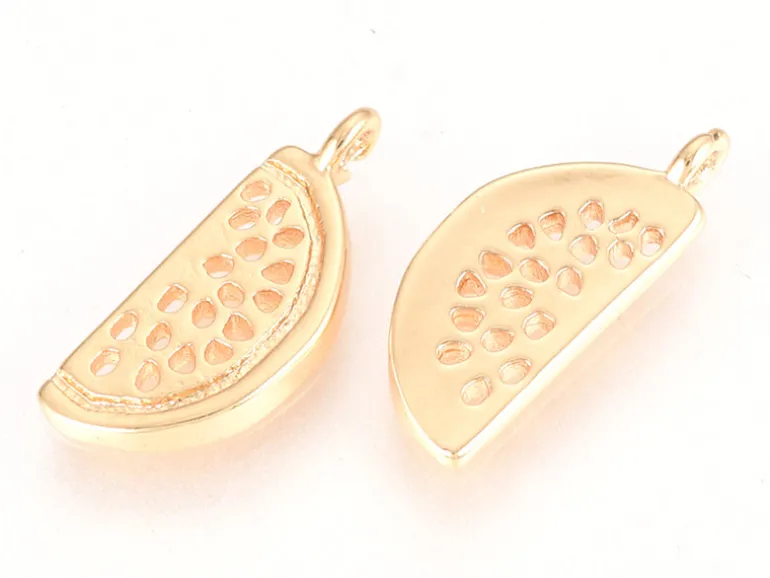 Pendentif pastèque - doré à l'or fin