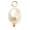 Pendentif perle de culture naturelle - Doré à l'or fin 18k - 17 mm