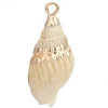 Pendentif véritable coquillage conque avec détails dorés - 23 mm