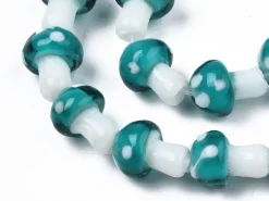 Perle champignon - Bleu et blanc