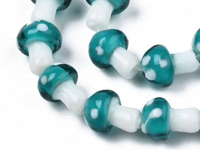 Perle champignon - Bleu et blanc
