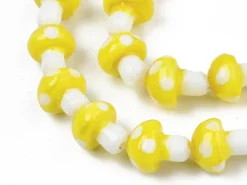 Perle champignon - Jaune et blanc