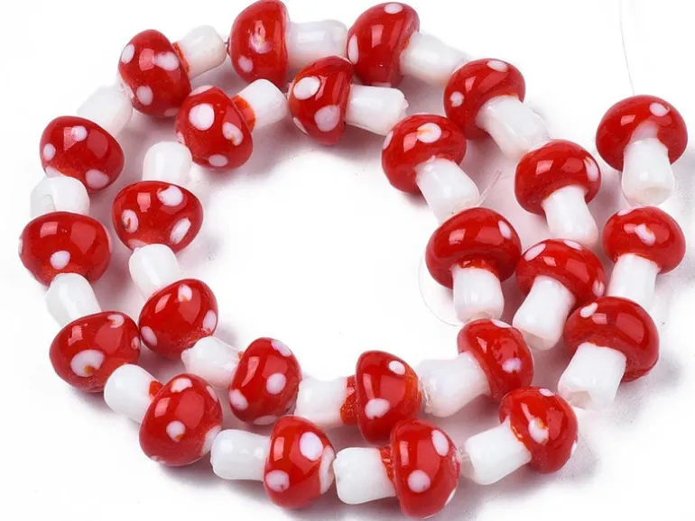 Perle champignon - Rouge et blanc