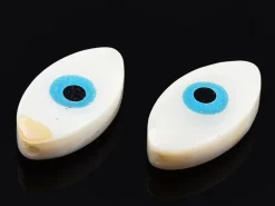 Perle de culture en forme d'œil - 15 x 8 mm - Bleu ciel