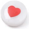 Perle en coquillage naturel - Cœur rouge - 8 mm